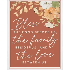 Bless the Food Before Us Canvas Wall Plaque