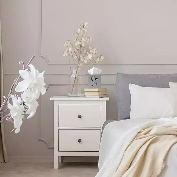 Bless You Gray Wood Tissue Box Cover