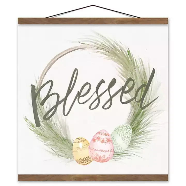 Blessed Egg Wreath Teak Hanging Canvas Art Print