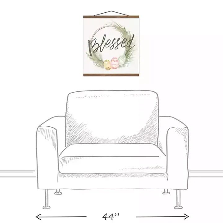 Blessed Egg Wreath Teak Hanging Canvas Art Print