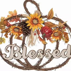 Blessed Twig Pumpkin Shaped Wreath