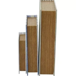 Blue & Cream Striped Canvas Book Boxes, Set of 3