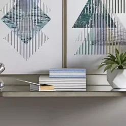 Blue & Cream Striped Canvas Book Boxes, Set of 3