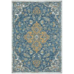 Blue & Orange Medallion Reversible Area Rug, 8x10