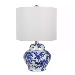Blue & White Floral Ceramic Table Lamp