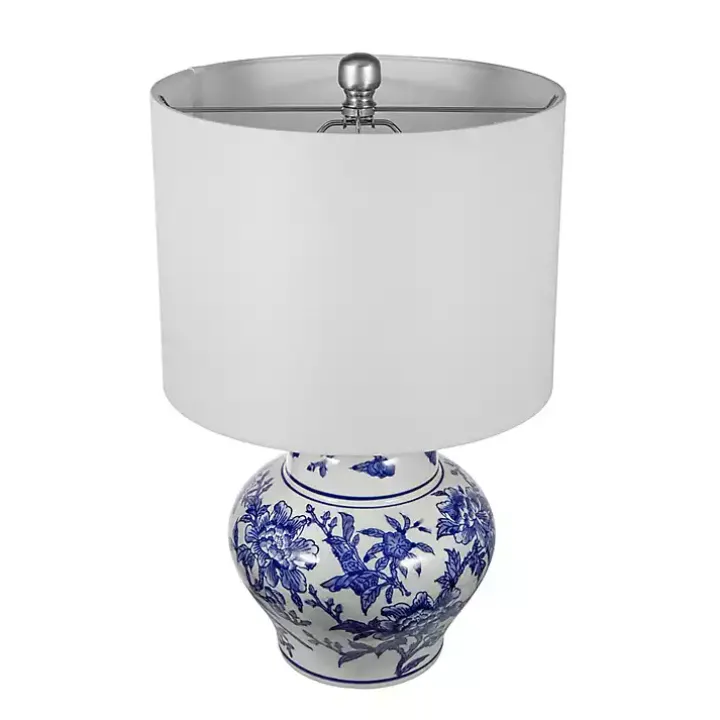 Blue & White Floral Ceramic Table Lamp