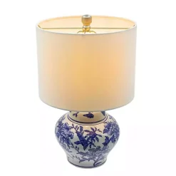 Blue & White Floral Ceramic Table Lamp