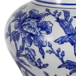 Blue & White Floral Ceramic Table Lamp