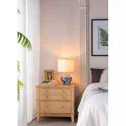 Blue & White Floral Ceramic Table Lamp