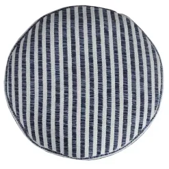 Blue & White Stripe Organic Cotton Pouf