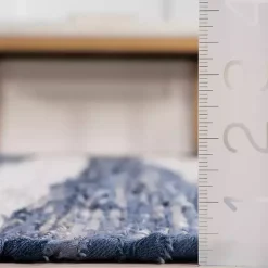 Blue & White Striped Indoor/Outdoor Rug, 4x6