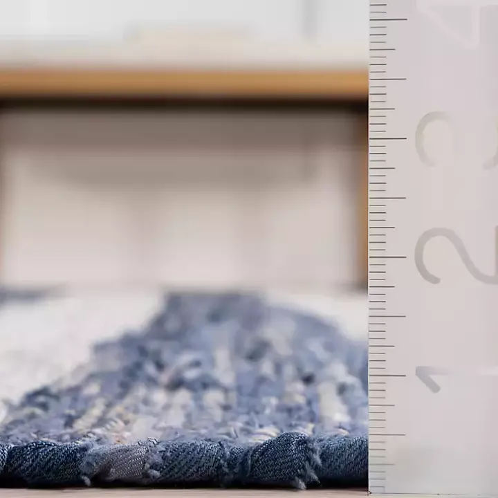 Blue & White Striped Indoor/Outdoor Rug, 4x6