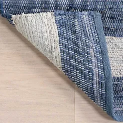 Blue & White Striped Indoor/Outdoor Rug, 4x6