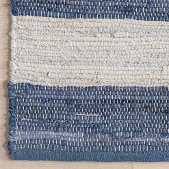 Blue & White Striped Indoor/Outdoor Rug, 6x9