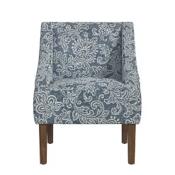 Blue & White Swoop Accent Chair