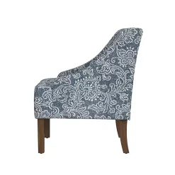 Blue & White Swoop Accent Chair