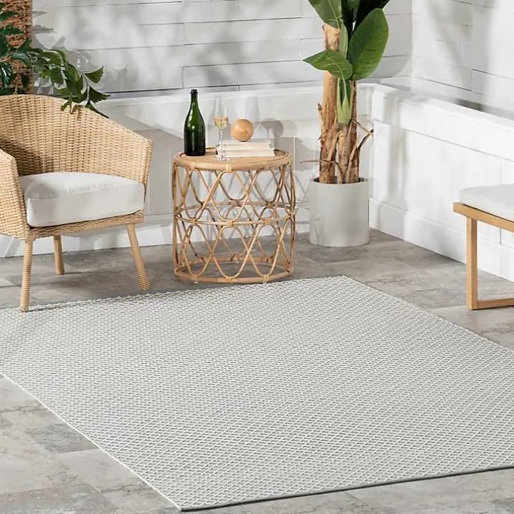 Blue & White Trellis Indoor/Outdoor Rug, 5x8