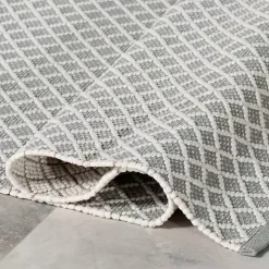 Blue & White Trellis Indoor/Outdoor Rug, 5x8