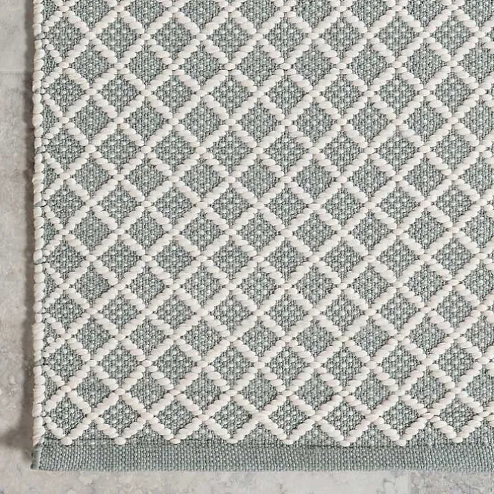 Blue & White Trellis Indoor/Outdoor Rug, 5x8