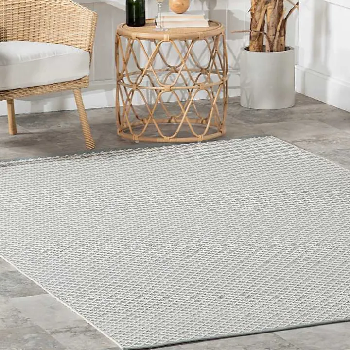 Blue & White Trellis Indoor/Outdoor Rug, 5x8