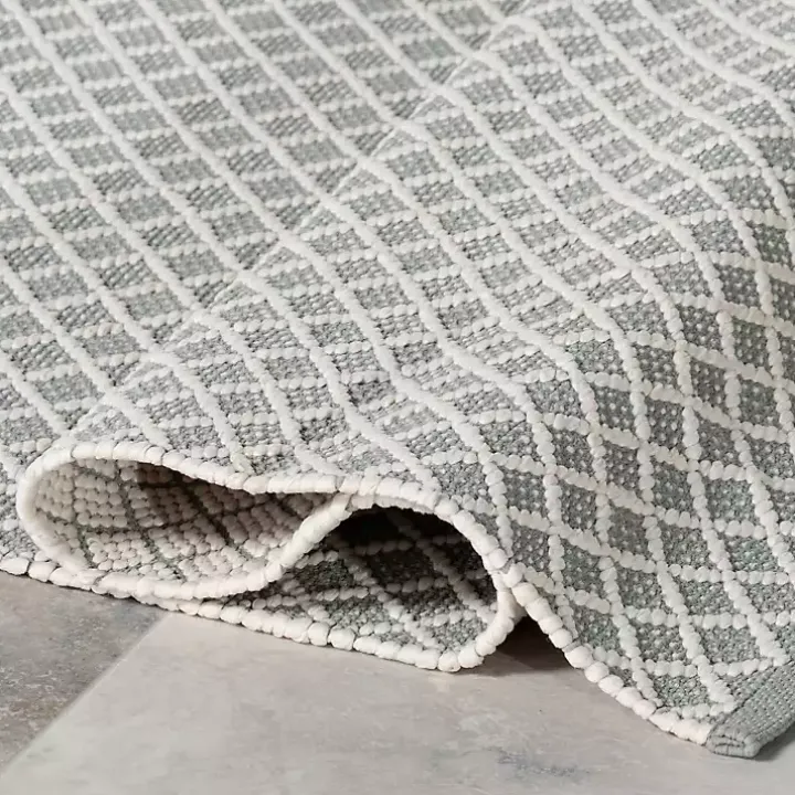 Blue & White Trellis Indoor/Outdoor Rug, 4x6