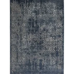 Blue Abstract Area Rug, 5x7