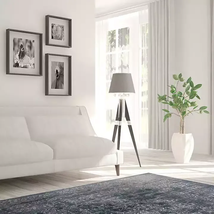 Blue Abstract Area Rug, 5x7