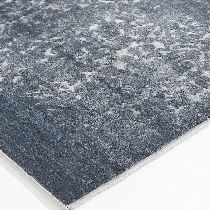 Blue Abstract Area Rug, 5x7