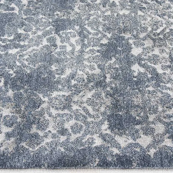 Blue Abstract Area Rug, 5x7