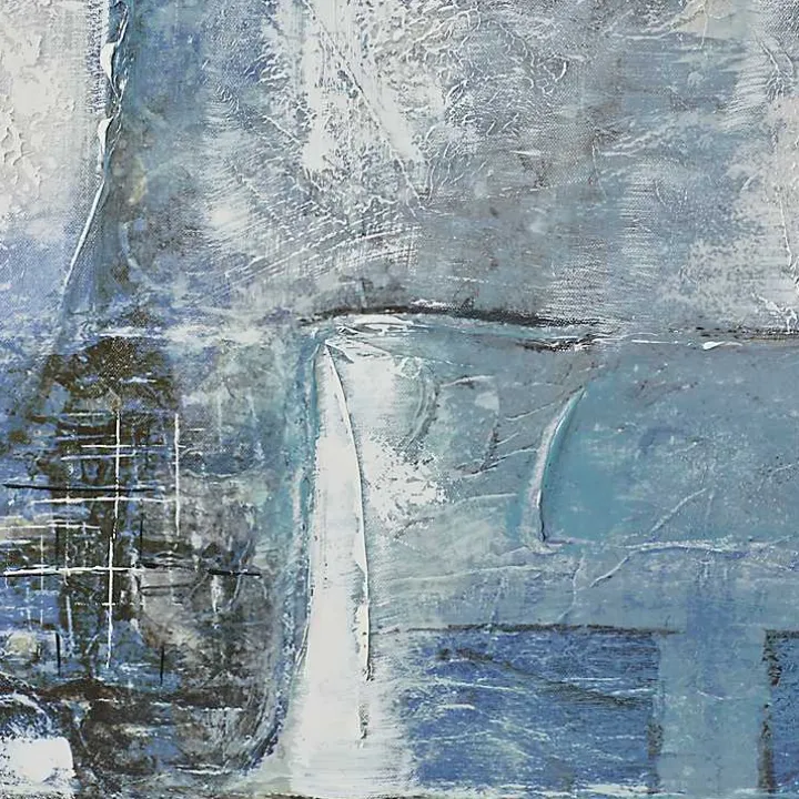 Blue Abstract Framed Canvas Art Print