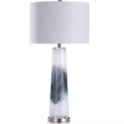 Blue Abstract Tapered Glass Table Lamp
