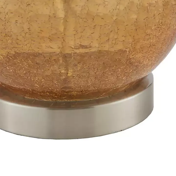 Blue and Amber Glass Table Lamps, Set of 2