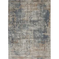 Blue and Beige Tally Textured Area Rug, 5x7