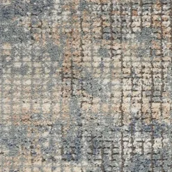 Blue and Beige Tally Textured Area Rug, 5x7