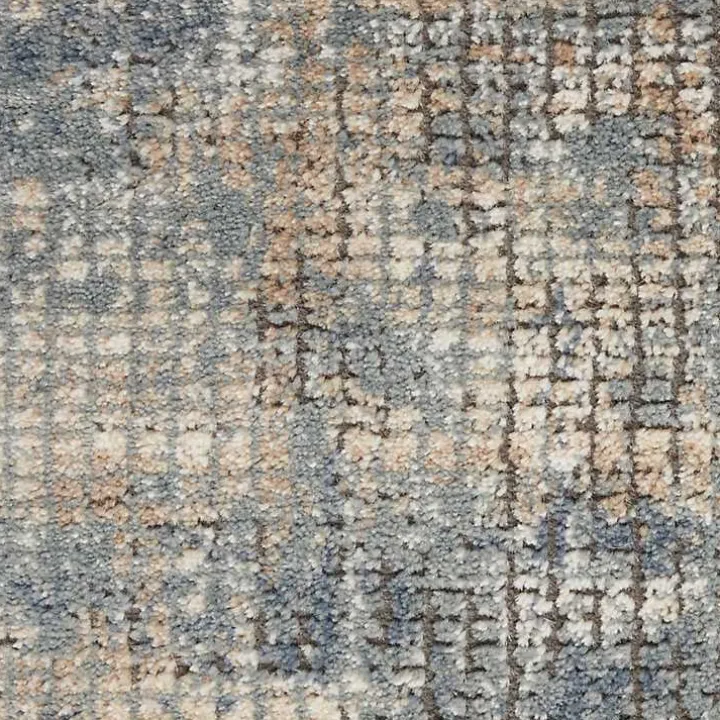 Blue and Beige Tally Textured Area Rug, 5x7