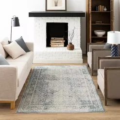 Blue and Cream Blackwell Area Rug, 6x9