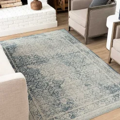 Blue and Cream Blackwell Area Rug, 6x9