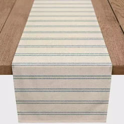 Blue and Cream Country Stripe Table Runner, 72 in.
