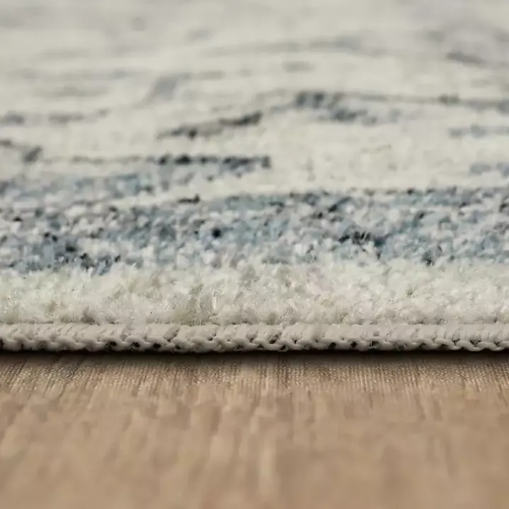 Blue and Cream Granary Area Rug, 6x9