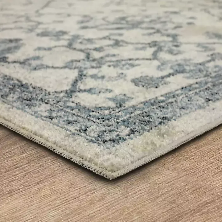 Blue and Cream Granary Area Rug, 6x9