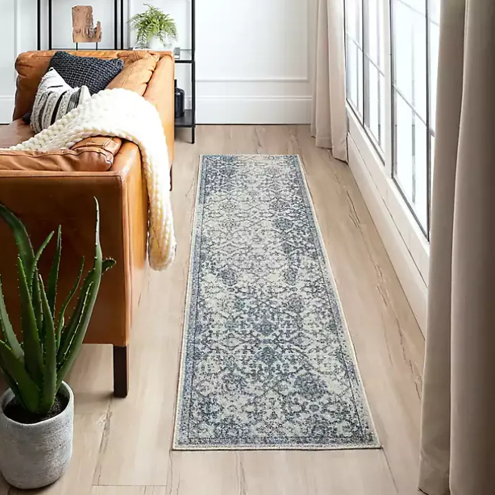 Blue and Cream Granary Runner, 2x8