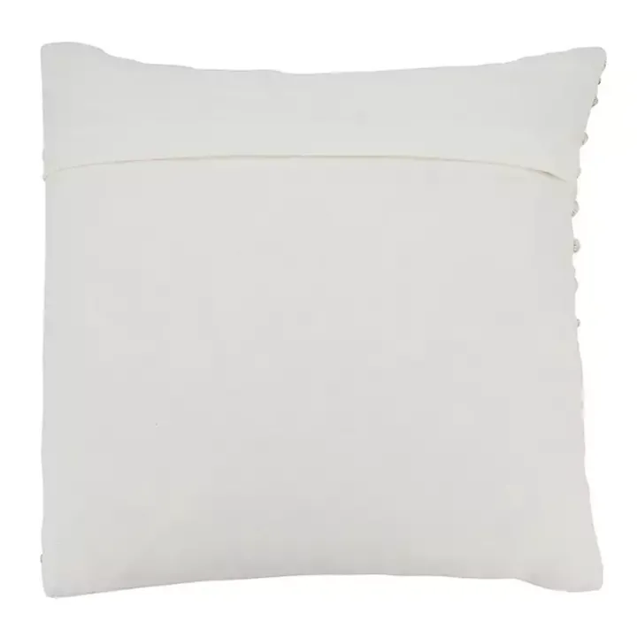 Blue and Cream Striped Diamond Pillow Cover