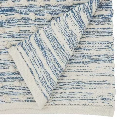 Blue and Cream Textured Diamonds Table Runner
