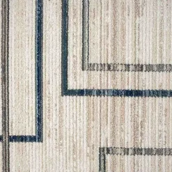 Blue and Gray Contemporary Geo Area Rug, 5x7