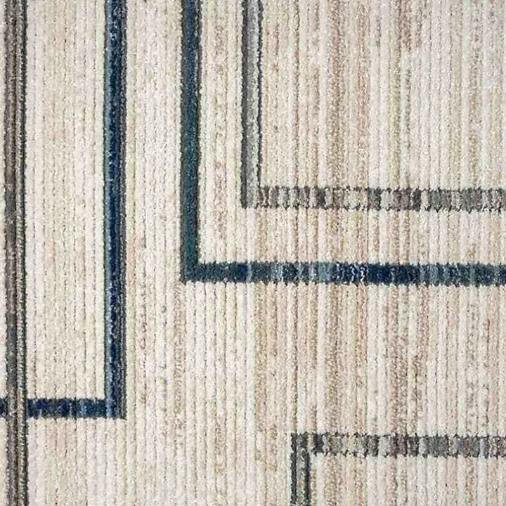 Blue and Gray Contemporary Geo Area Rug, 5x7