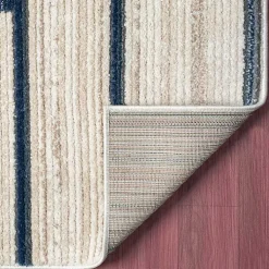 Blue and Gray Contemporary Geo Area Rug, 5x7