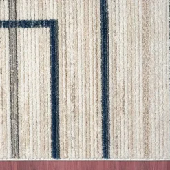 Blue and Gray Contemporary Geo Area Rug, 5x7