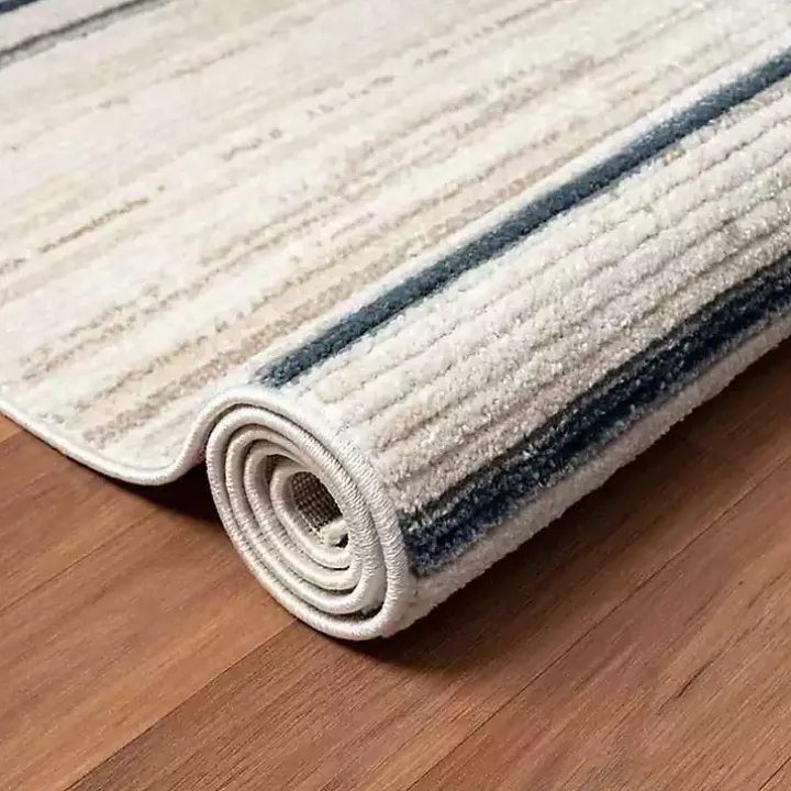 Blue and Gray Contemporary Geo Area Rug, 5x7