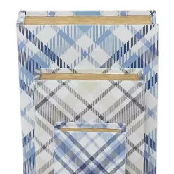 Blue and Gray Plaid Book Boxes, Set of 3