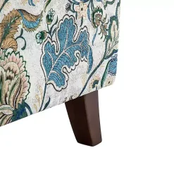 Blue and Green Floral Upholstered Accent Chair